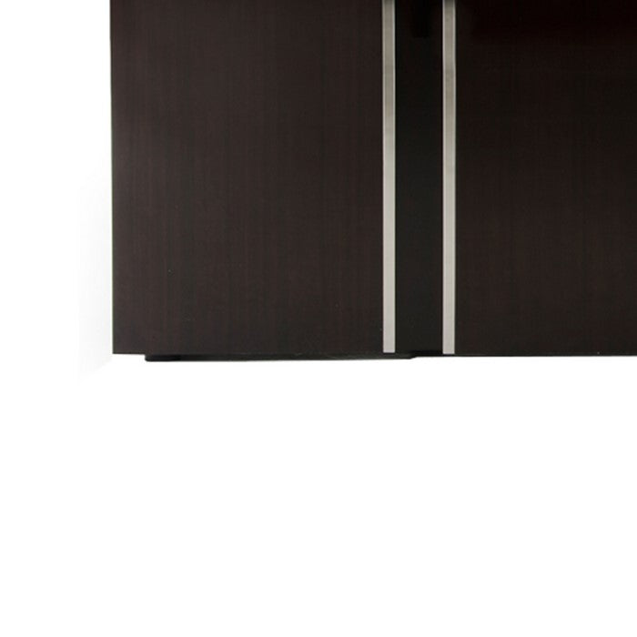 Wooden Buffet with 4 Cabinets and 4 Shelves, Dark Brown