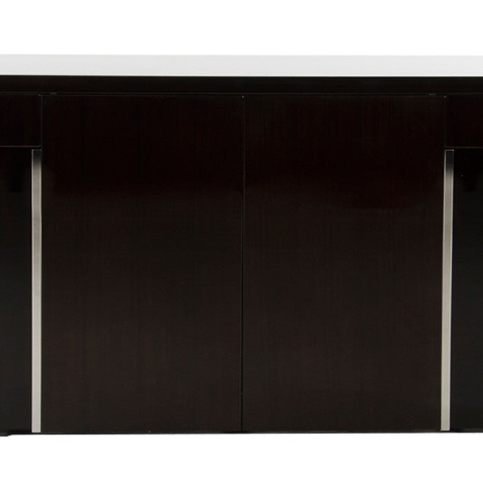 Wooden Buffet with 4 Cabinets and 4 Shelves, Dark Brown