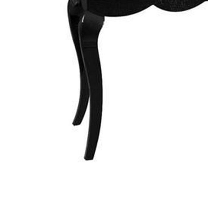 Wooden Accent Table with Rectangular Top and Sabre Legs, Black