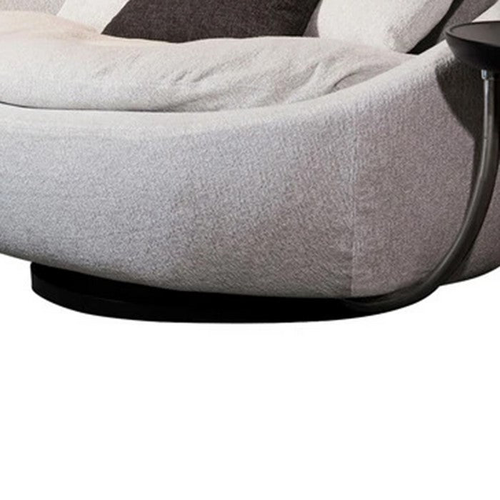 Fabric Upholstered Lounge Chair with Movable Tray, Gray