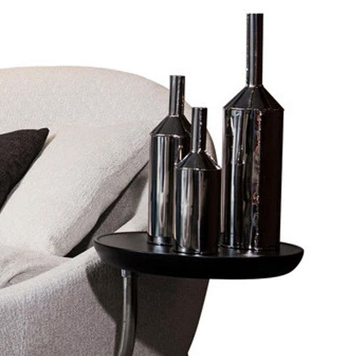 Fabric Upholstered Lounge Chair with Movable Tray, Gray
