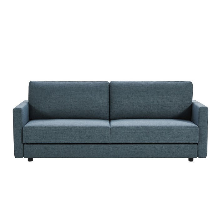 Fabric Upholstered Sofa Bed with Storage and Metal Legs, Blue
