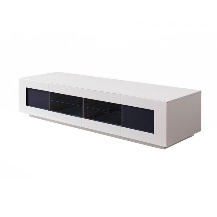 Wooden TV Stand with 2 Pull Down Doors and 2 Pull Out Drawers, Gray