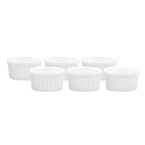HIC Porcelain Mini Ramekin and Butter Crock, 1-ounce Capacity, Set of 6
