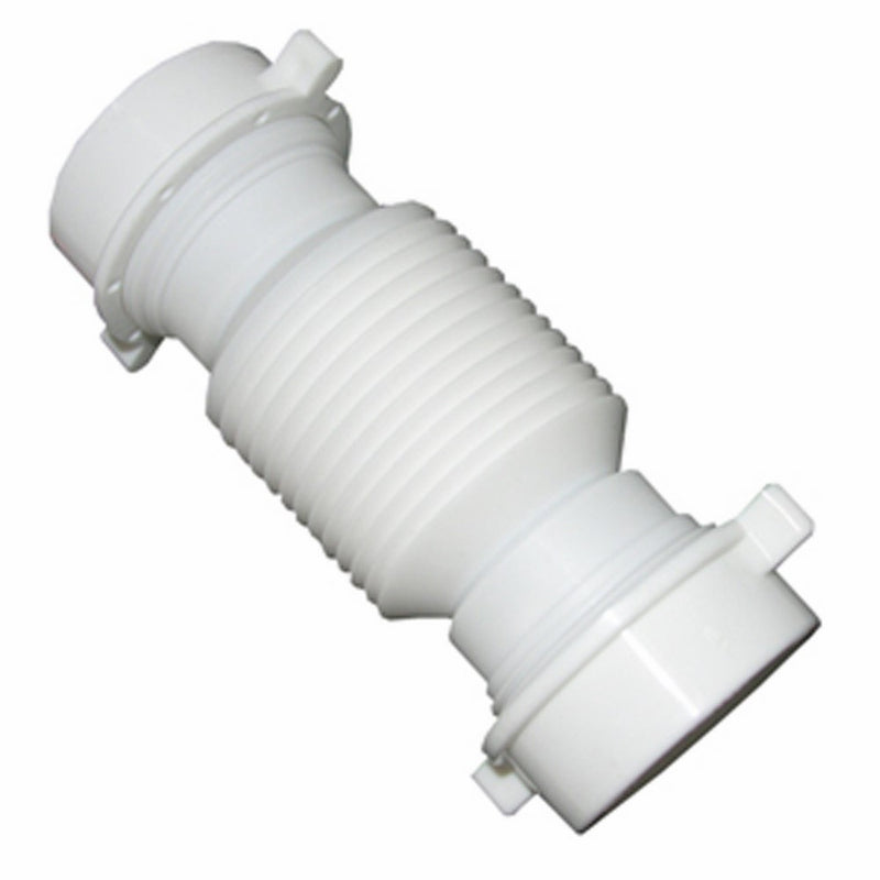 LASCO 03-4355 White Plastic Tubular 1-1/2-Inch Slip Joint Coupling Flexible and Extendable with Nuts and Washers