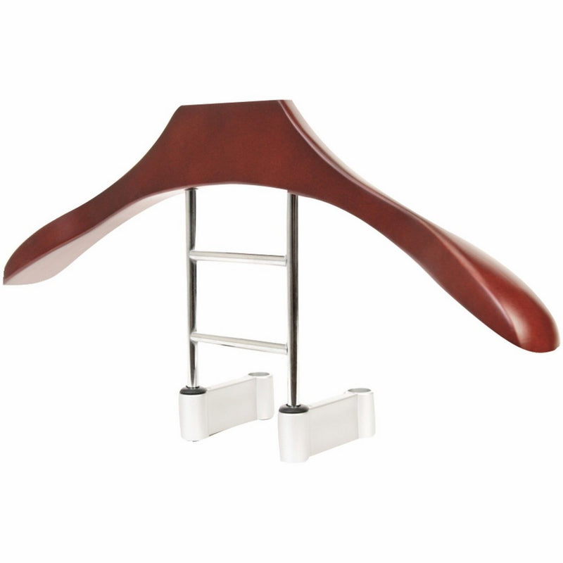 Maxsa Innovations MAXSA Car Butler Wood Hanger, Keep Jackets & Coats Sharp & Off the Floor. Installs on Removable Headrest Metal Supports, Real Wood & Metal, 20022