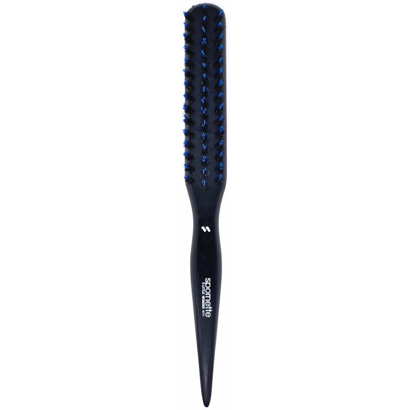 Spornette Little Wonder Boar & Tourmaline Nylon Bristle Teasing Brush (#111) with Tail Handle for Back Brushing, Back Combing, Creating Volume, Teasing, or Slicking Hair Back Into Bun or Ponytail