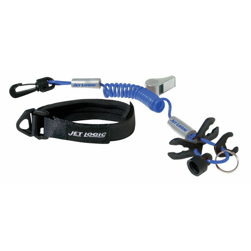 JET LOGIC UL-3 Ultimate PWC Safety Lanyard, Blue/Silver