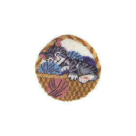 Caron Natura Round Latch-Hook Kit, Cat Nap, 24.5"