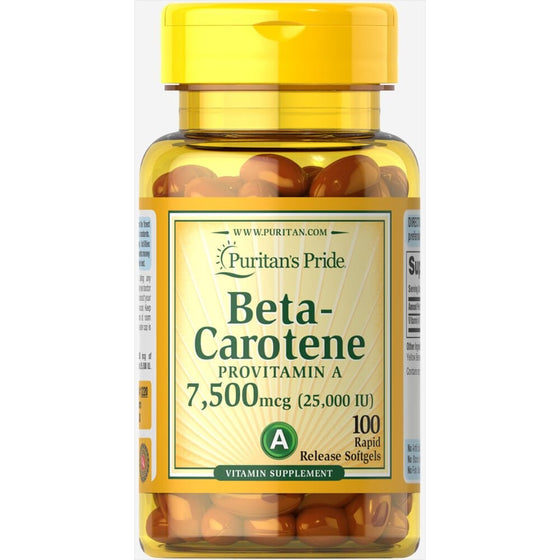 Puritan's Pride Beta-Carotene 25,000 IU-100 Softgels