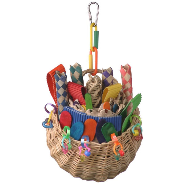 Super Bird Creations 10 by 5-Inch Foraging Basket Bird Toy, Medium