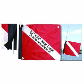 Marine Sport 4678 Deluxe 20 by 24-Inch Dive Flag with Velcro Attachment