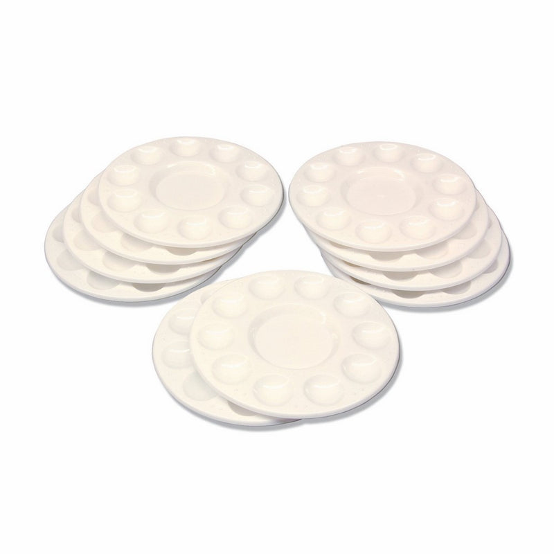 Chenille Kraft CK-5924 Round Plastic Paint Trays for Classroom, White, 10/Pack (CKC5924)