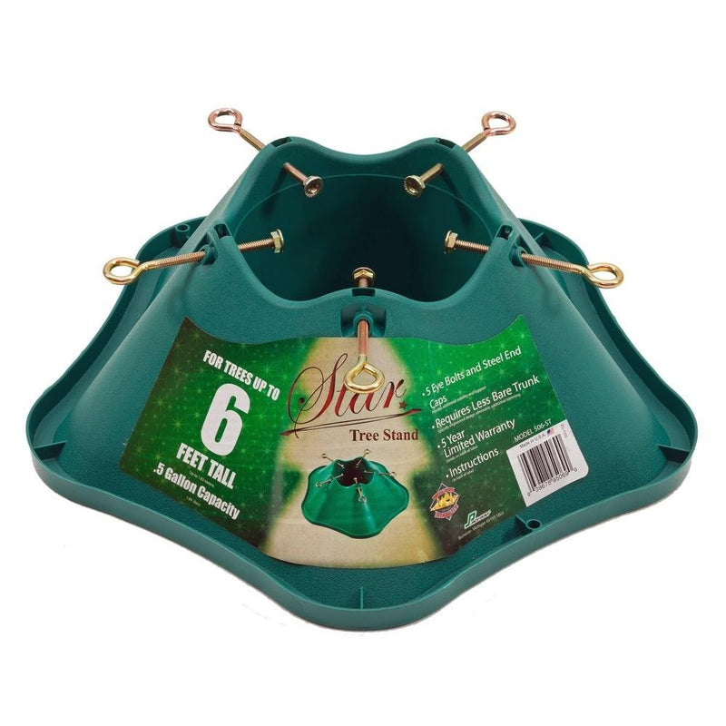 Star Live Christmas Tree Stand Made in USA, For Trees Up to 6 Feet (0.5 Gallon Water Capacity)