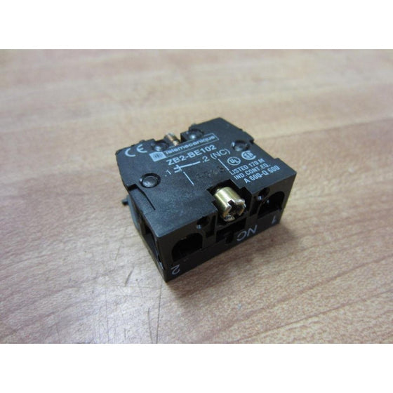 Telemecanique ZB2BE102 PushbuttonSelector Switch Contact Block, Type: XB2, Size: 22mm, 10A, 600V NC