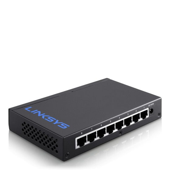 Linksys Business LGS108 8-Port Desktop Gigabit Ethernet Unmanaged Network Switch I Metal Enclosure