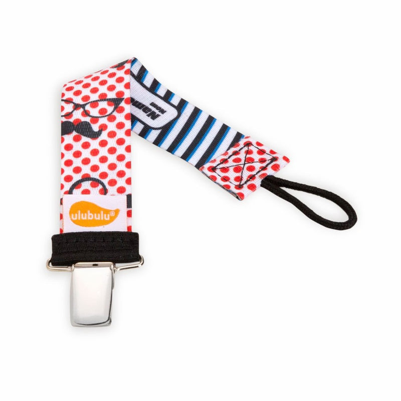 Ulubulu Universal Pacifier Clip, Retro Mustache