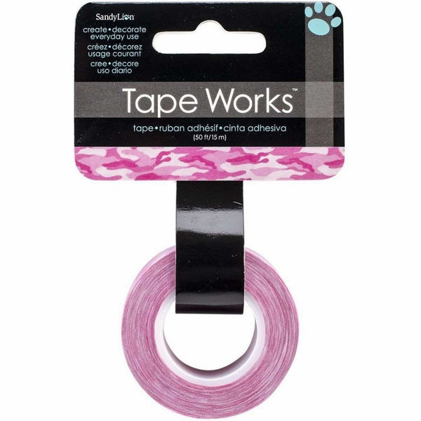 Sandylion SC9-568 Works Tape, 0.625 by 50-Feet, Pink Camo