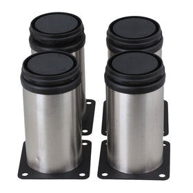 BQLZR Stainless Steel Kitchen Adjustable Feet Round 2" Dia Furniture Leg Pack of 4