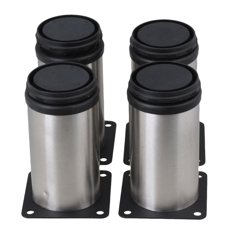 BQLZR Stainless Steel Kitchen Adjustable Feet Round 2" Dia Furniture Leg Pack of 4