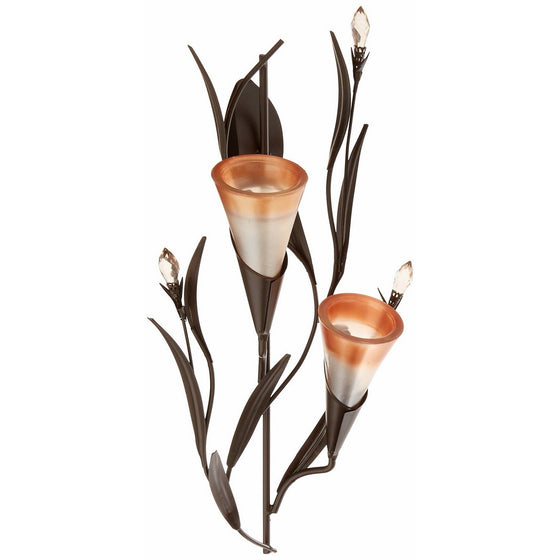 Zingz & Thingz 10015810 Zingz and Thingz Lilies Candle Wall Sconce in Dawn Lilies