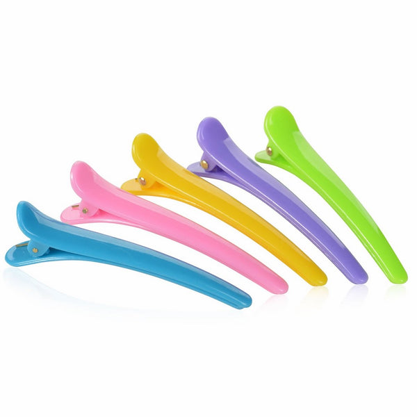 Rioa 10 Pcs Hair Clips-Professional Non-Slip Multicolor Plastic Duck Teeth Bows Hair Clips with Anti-slip Ergonomic design–Crocodile Hair Styling for Women, Kids, Babies, and Girls Ideal Gift Idea.