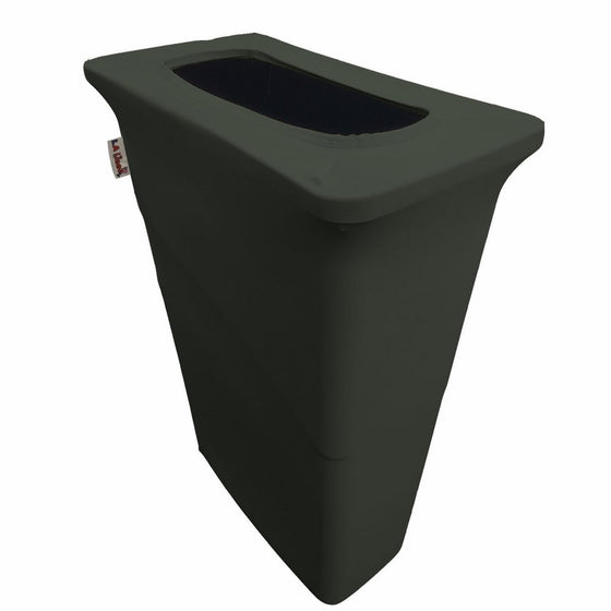 LA Linen Stretch Spandex Trash Can Cover for Slim Jim 23-Gallon,Black