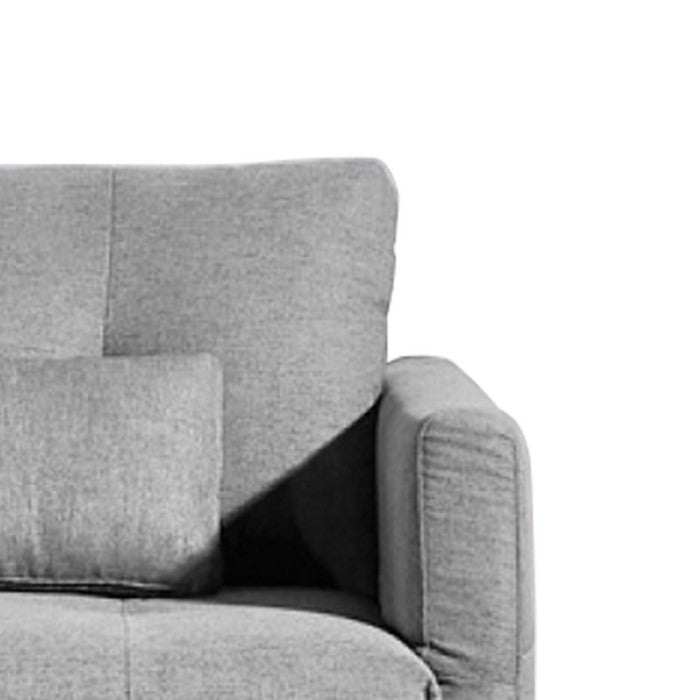Fabric Upholstered Sofa with Adjustable Backrest and Movable Armrest, Gray