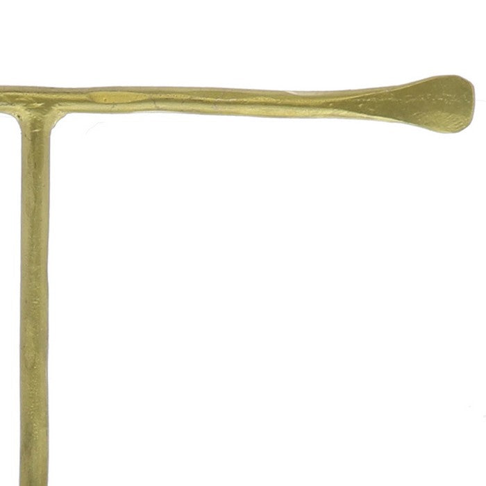 Iron Jewellery Stand with Flat Base and T Shaped Structure, Gold