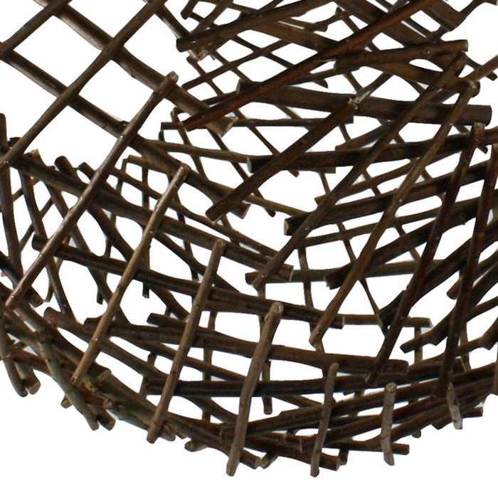 Contemporary Style Expandable Twig Sphere with Chain for Hanging, Brown