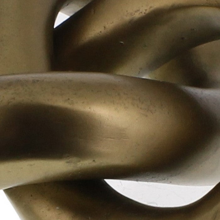 Contemporary Styled Metal Infinity Knot Decor with 3 Loops, Gold
