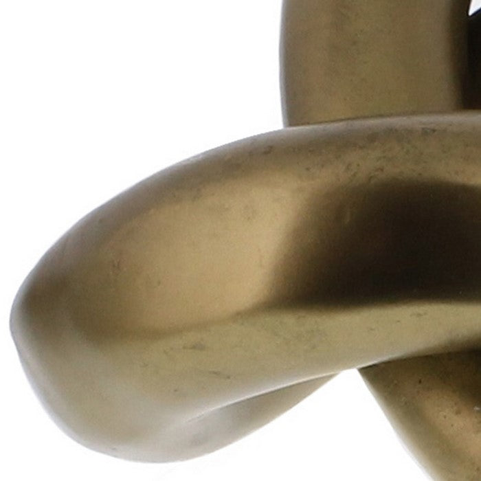 Contemporary Styled Metal Infinity Knot Decor with 3 Loops, Gold