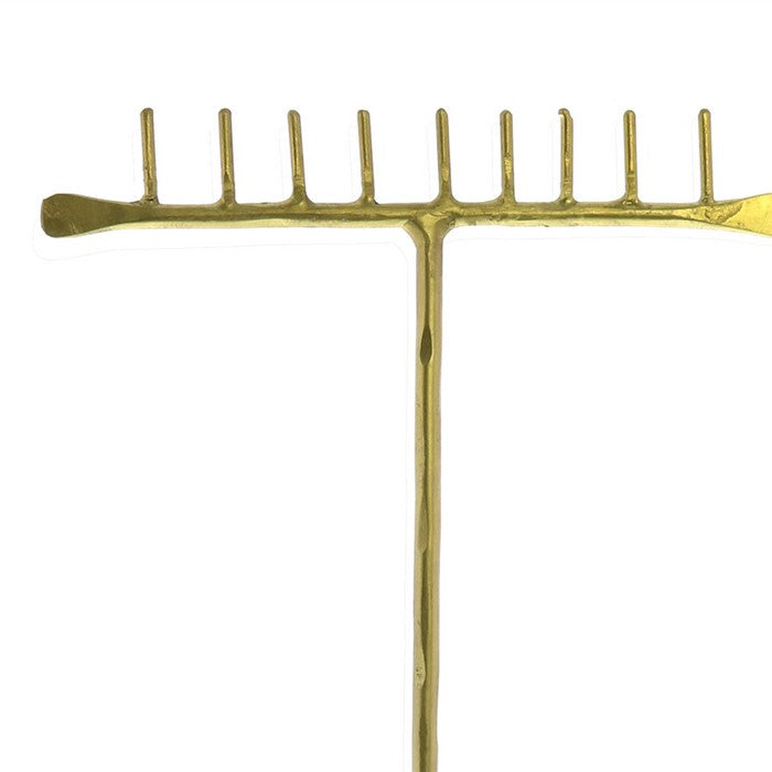 Forged 14 inch T Shape Iron Jewellery Stand with Flat Base, Gold