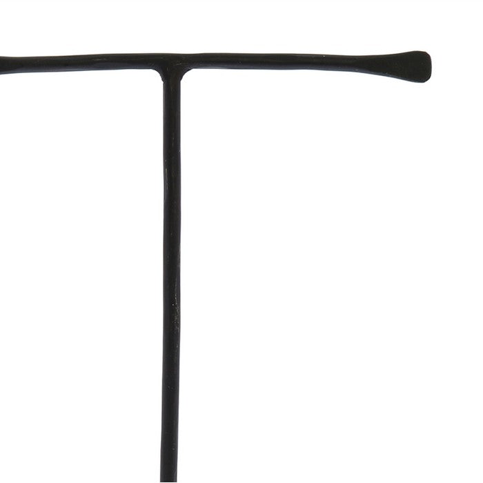 Forged T Shape Iron Jewellery Stand with Flat Base, Black