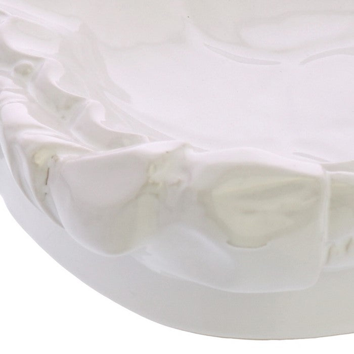 Transitional Styled Ceramic Crab Shaped Large Soap Dish, White