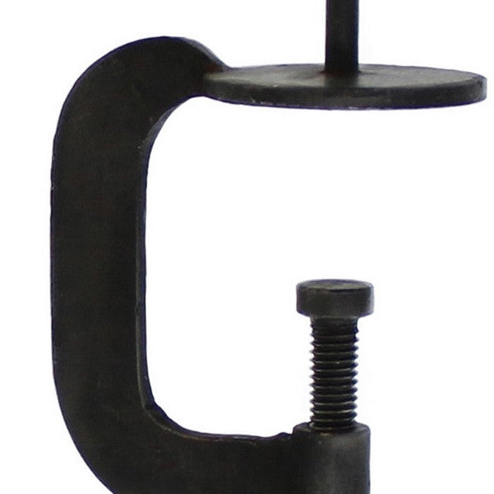 Antique Style Metal Taper Holder with Mountable Bottom Screw, Black