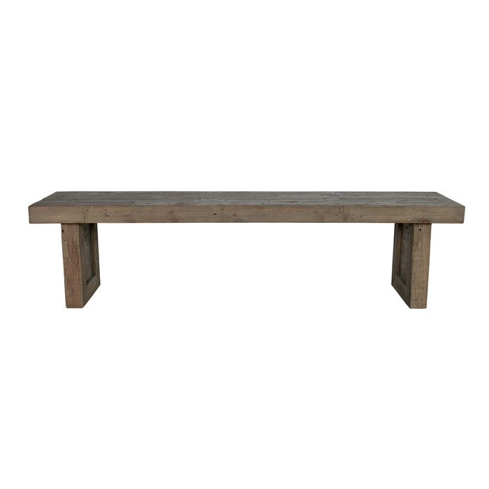 71 Inch Plank Style Wooden Bench, Rustic Brown