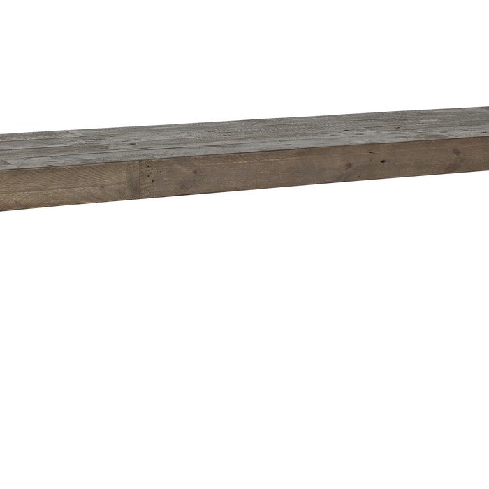 71 Inch Plank Style Wooden Bench, Rustic Brown