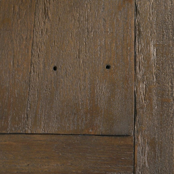5 Drawer Dresser with Herringbone Pattern and Chamfered Legs, Rustic Brown