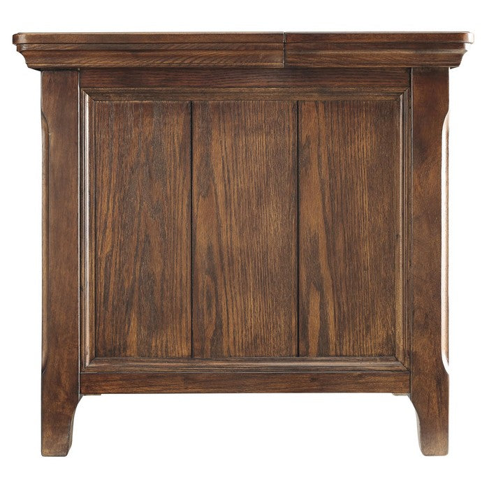 1 Drawer Wooden Media End Table with Sliding Top and Power Hub, Brown