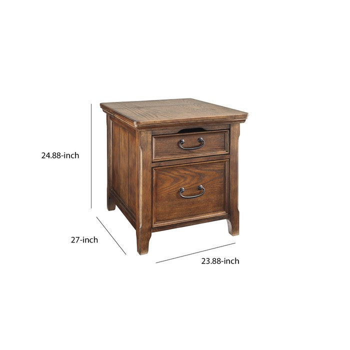 1 Drawer Wooden Media End Table with Sliding Top and Power Hub, Brown