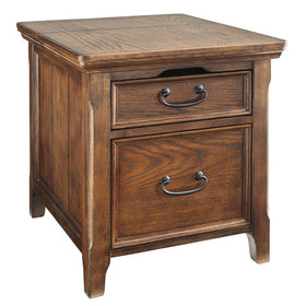 1 Drawer Wooden Media End Table with Sliding Top and Power Hub, Brown