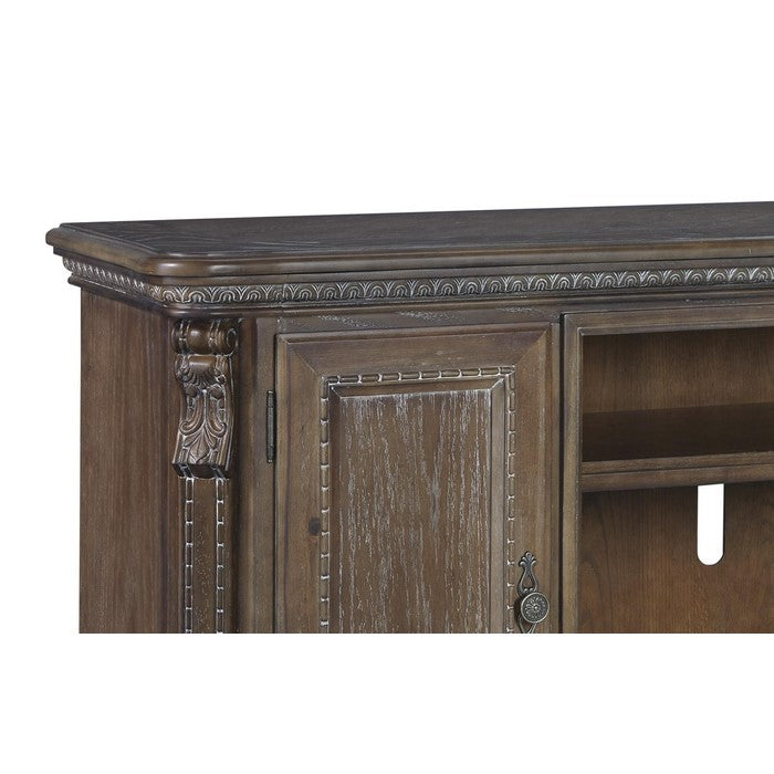2 Door Wooden TV Stand with Adjustable Shelves, Extra Large, Brown