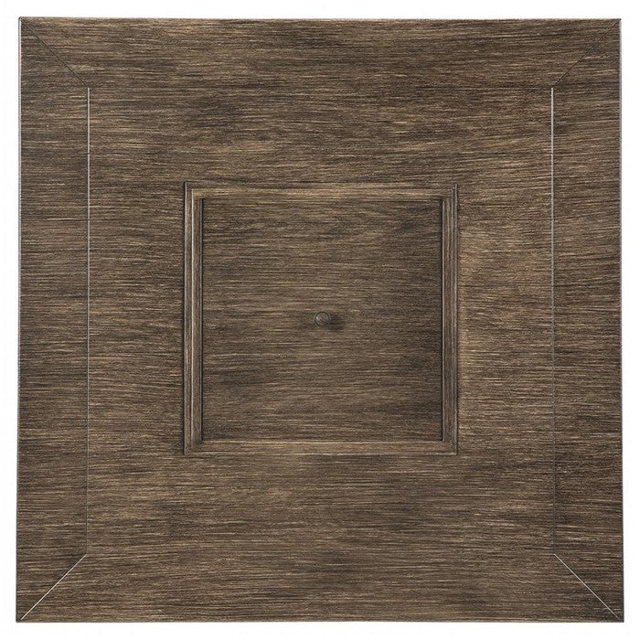 47 Inches Square Aluminum Frame Fire Pit Table with Door, Brown and White