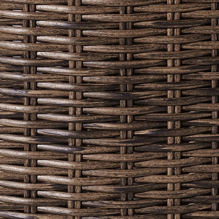 48 Inches Round Fire Pit Table with Handwoven Resin Wicker, Brown