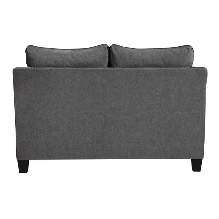 Contemporary Fabric Upholstered Loveseat with Flared Armrests, Gray