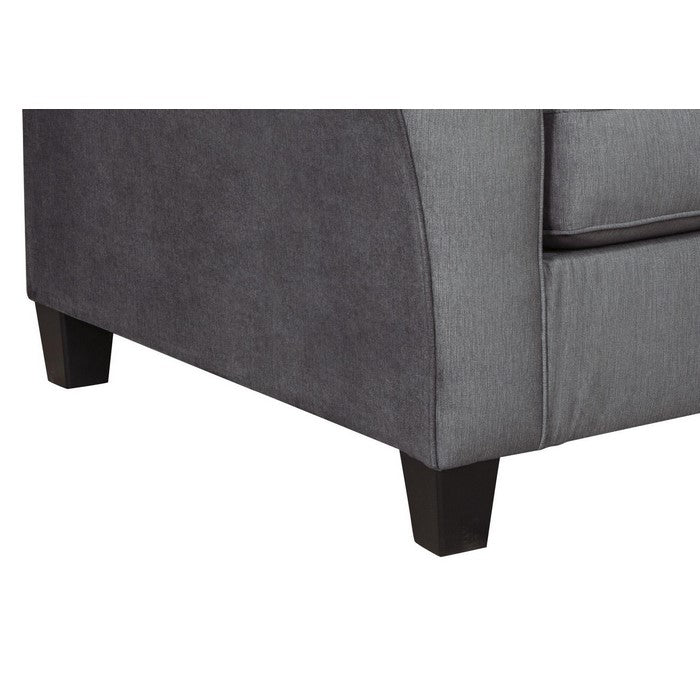 Contemporary Fabric Upholstered Loveseat with Flared Armrests, Gray