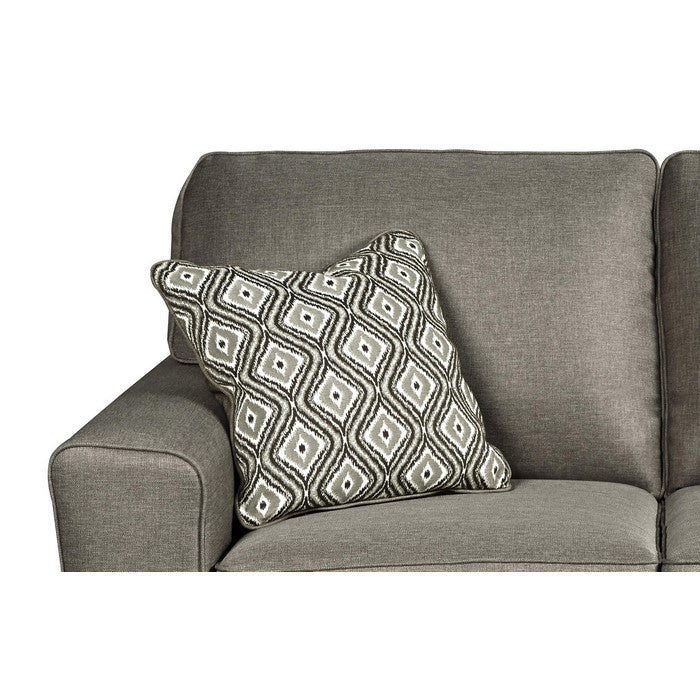 Contemporary Fabric Upholstered Loveseat with Track Armrests, Gray