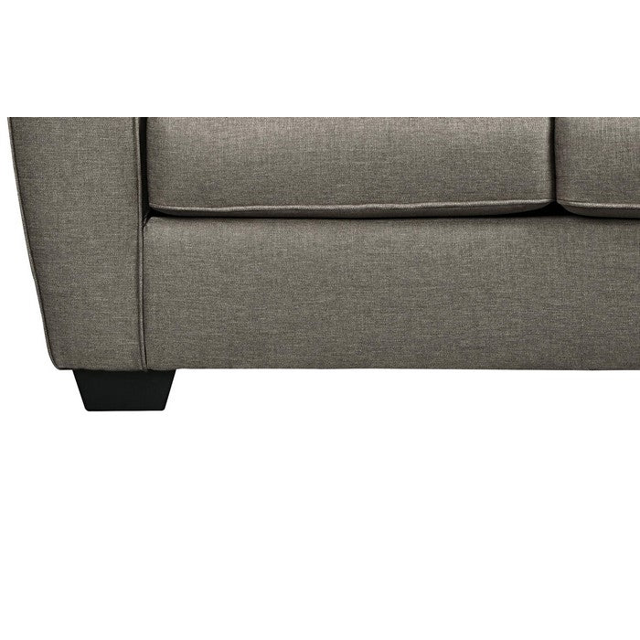 Contemporary Fabric Upholstered Loveseat with Track Armrests, Gray