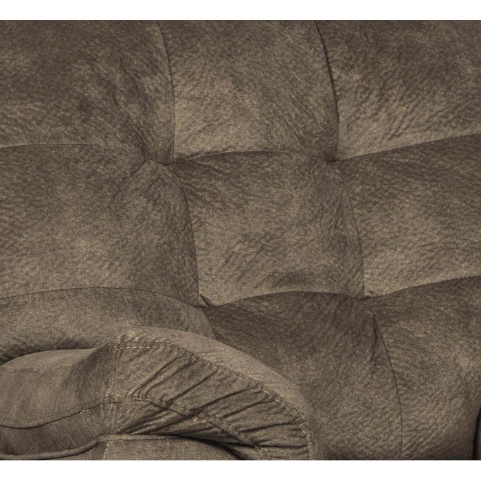 Fabric Rocker Recliner with Tufted Backrest and Pillow Top Arms, Brown